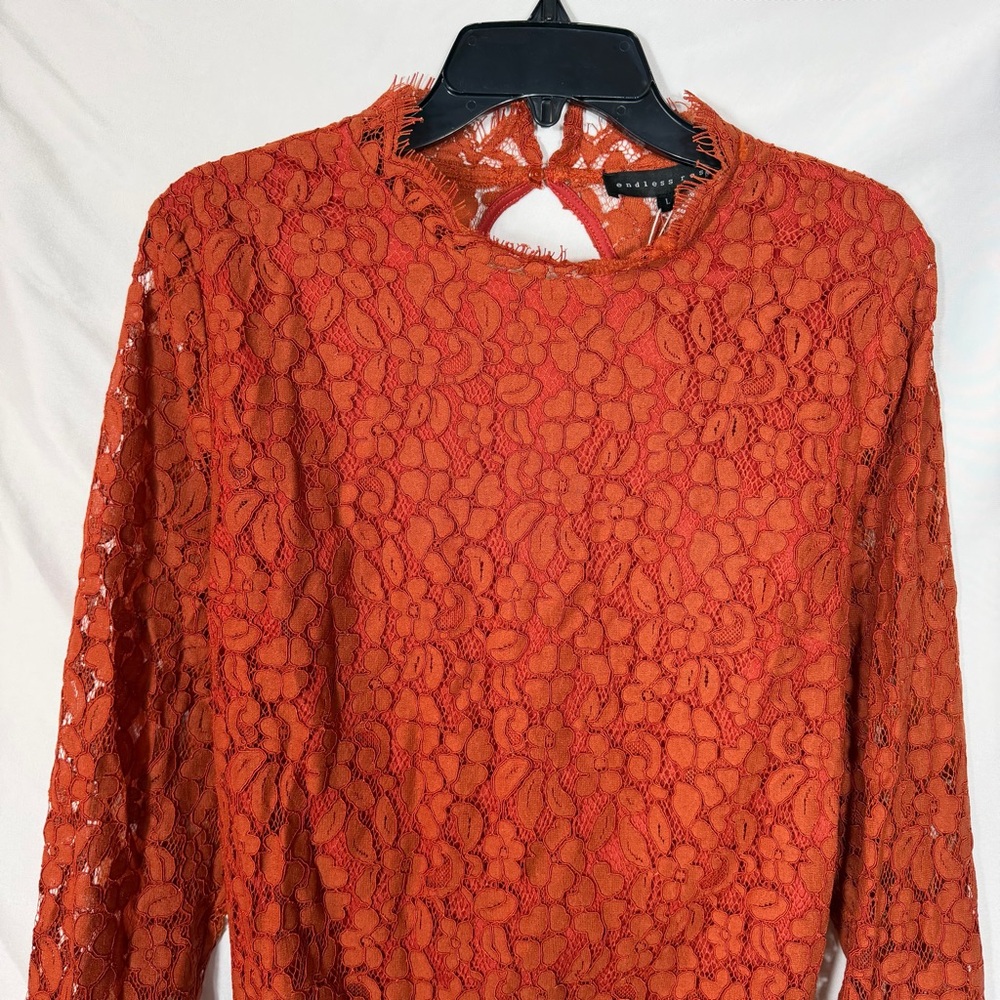 Endless Rose REVOLVE Long Sleeve Cut Back Lace Detailed Bodysuit, Large, NWT - Picture 7 of 16